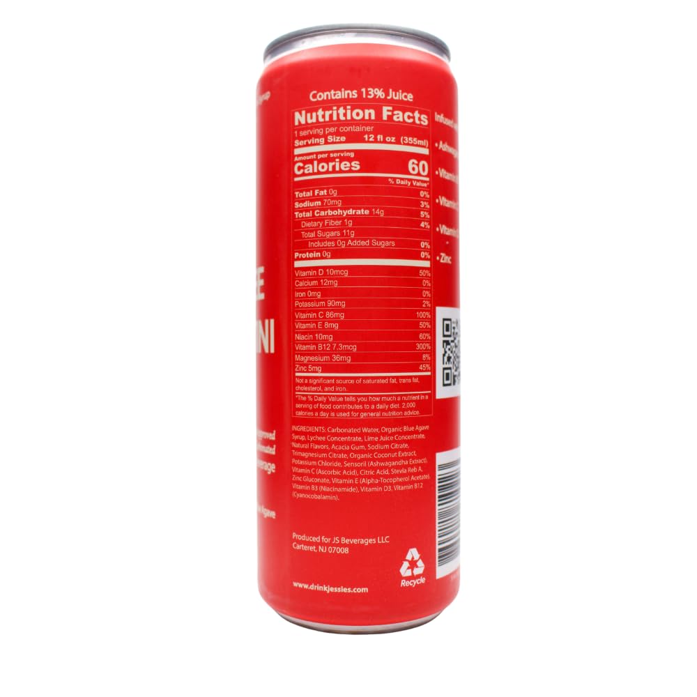 Jessie's Craft Mocktail-Lychee Martini 12 oz cans-24 pack